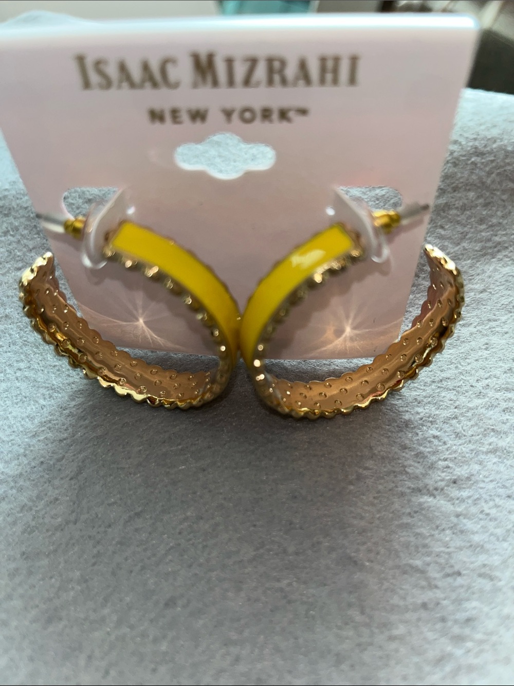 Isaac Mizrahi Gold Beaded Hoop Earrings